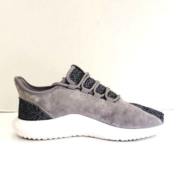 Adidas Tubular Shadow Running Shoes Womens Size 8 Suede Knit Gray White Sneakers - Picture 7 of 10